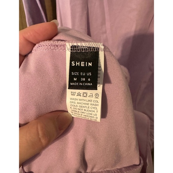 Light Purple Frill Trim Fish Tail Bodycon Dress - Picture 4 of 7